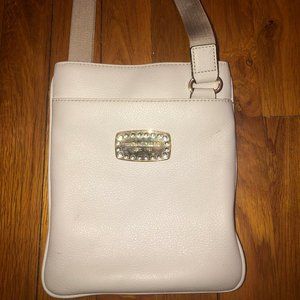 Michael Kors Beige Crossbody Bag with Canvas Strap